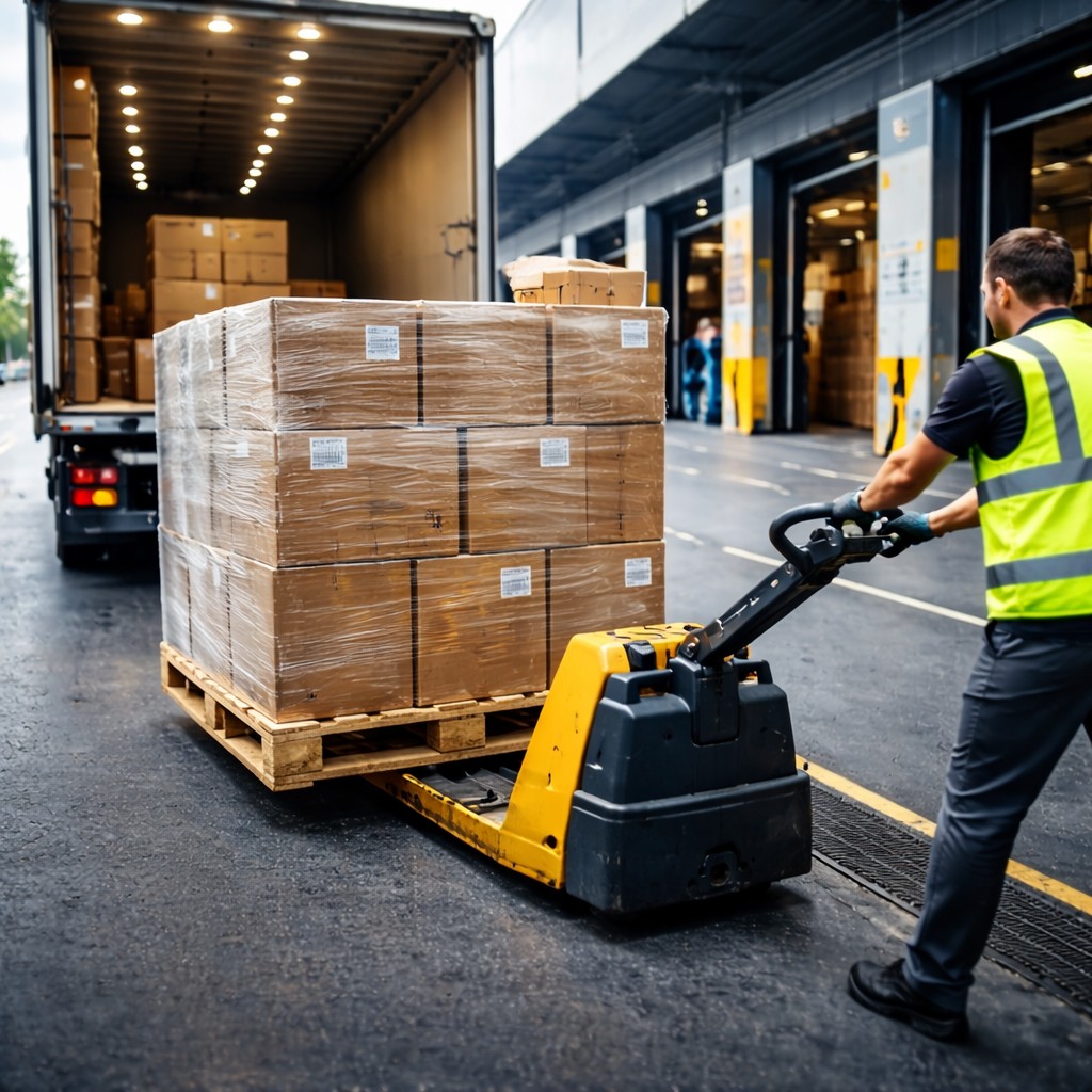 Pallet being loaded for delivery